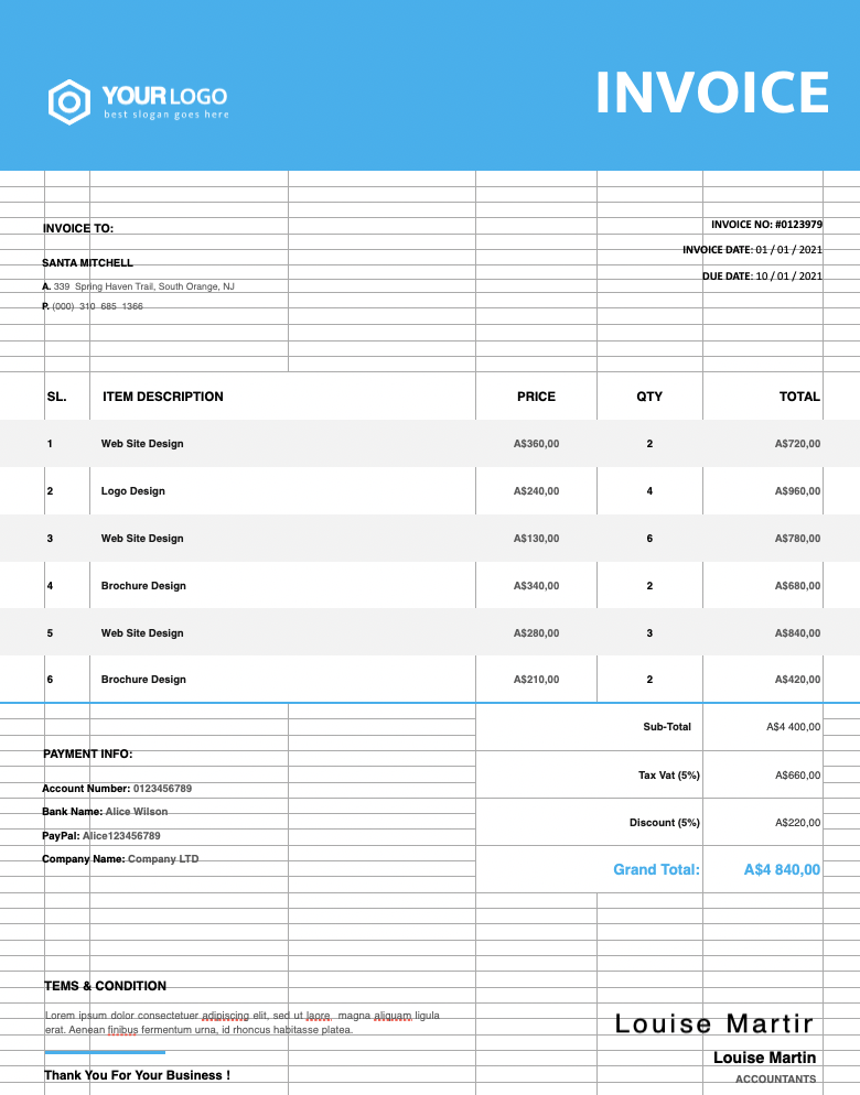 Free Invoice Excel Template