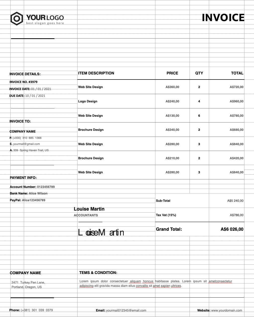 Free Invoice Excel Template