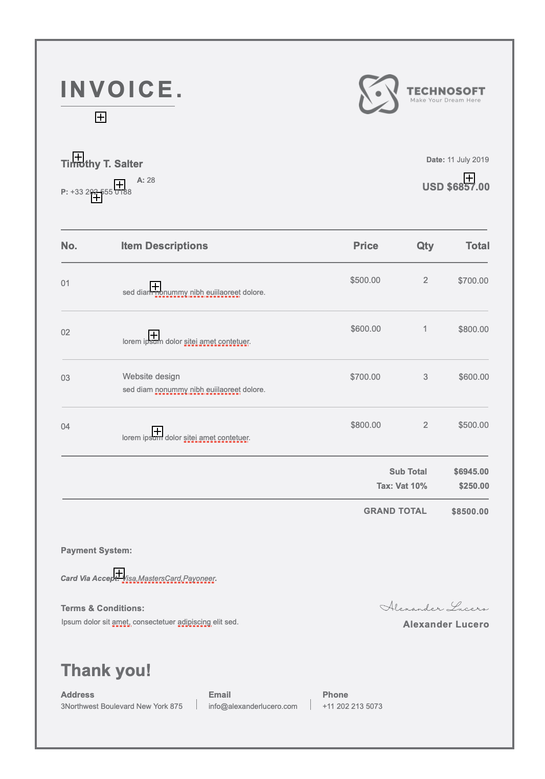 Free Invoice MS Word Template