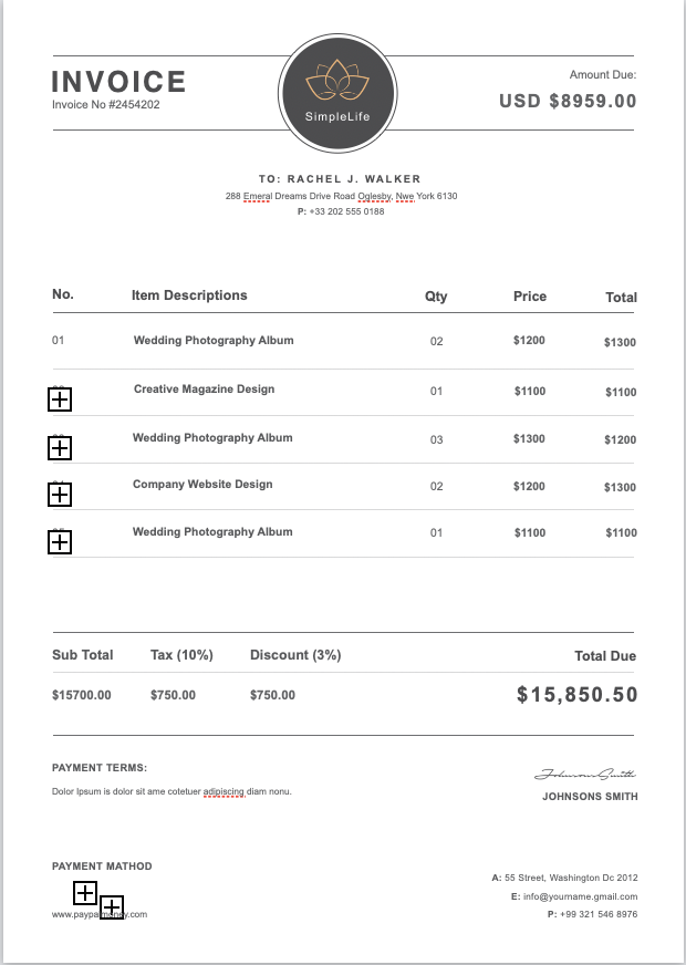 Free Invoice MS Word Template